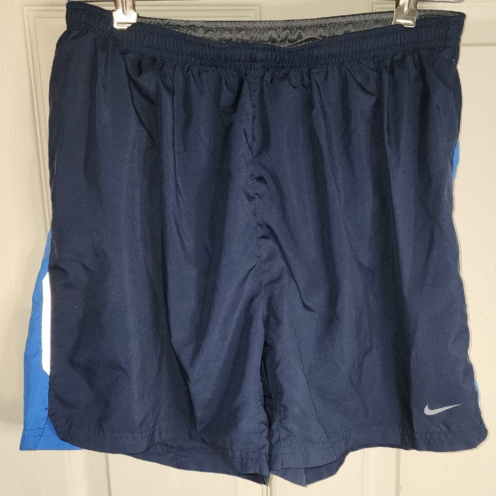 Nike Men's Fit Dry Blue On Blue Shorts  With Liner Size Large